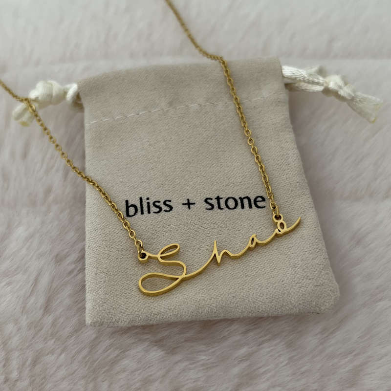 Custom Name Necklace Bliss and Stone