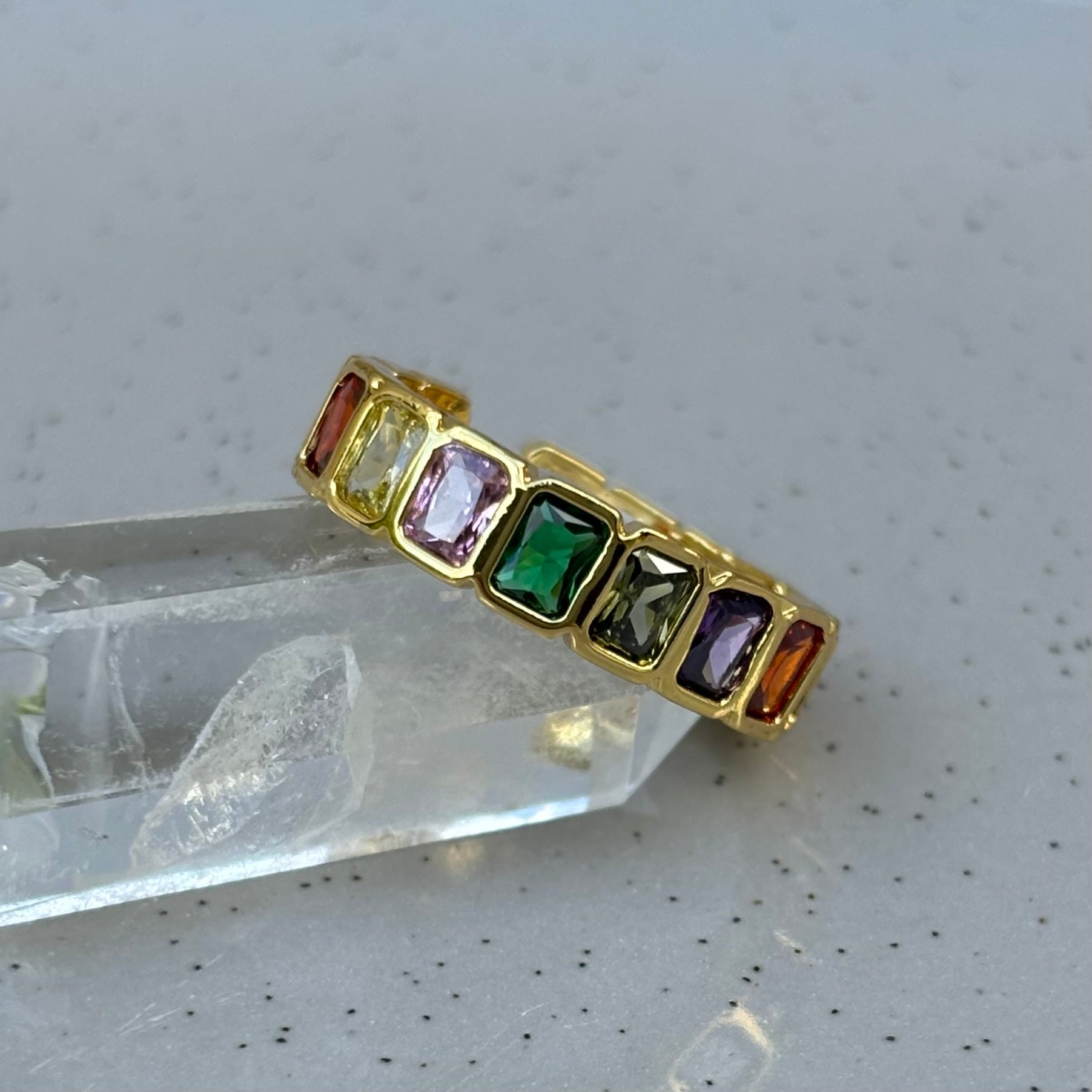 Baguette rainbow ring clearance